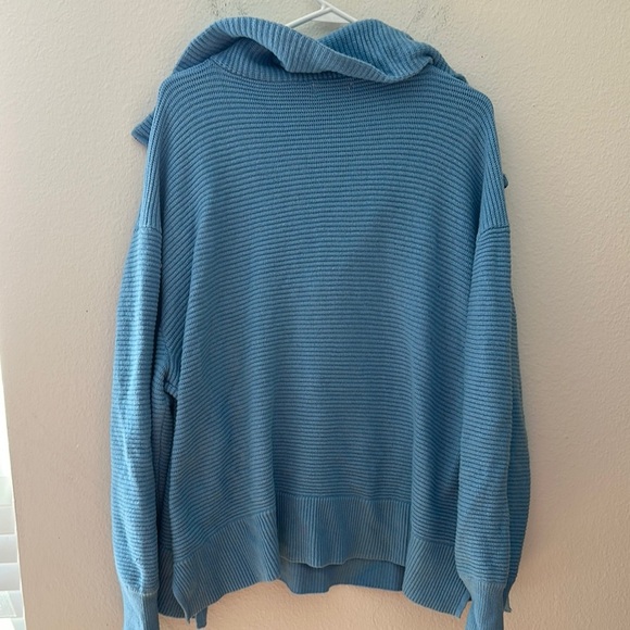 Blue Ribbed quarter zip Sweater 4x - Picture 4 of 4